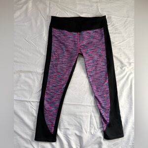 Fabletics Pink and Black Capri Leggings